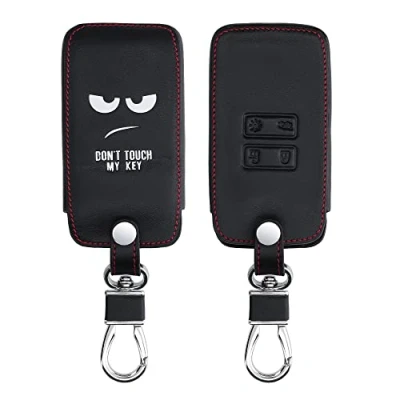Abbildung von kwmobile Autoschlüssel Hülle kompatibel mit Renault 4 Tasten Smartkey (nur Keyless Go) Kunstleder Schutzhülle Schlüsselhülle Don&#039;t Touch My Key Weiß Schwarz