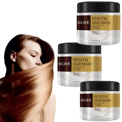 Abbildung von Collagen Hair Treatment, Deep Repair Conditioning Argan Oil Mask, Mask Hair, Für Trockenes, Essence for Dry Damaged Kollagen Haarbehandlung Haarmaske (3PCS)