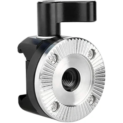 Abbildung von NICEYRIG NATO Schiene Klemme an Rosette Mount Adapter für EVF Quick Lock und Release Griff