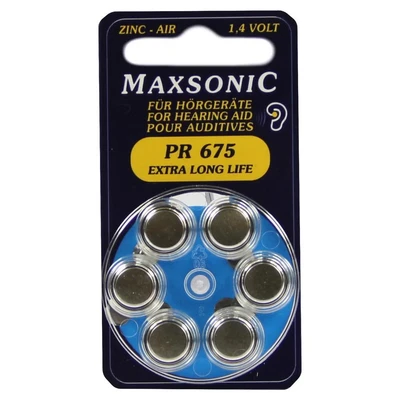 Abbildung von Batterien F.hörgeräte Maxsonic PR675 6 St