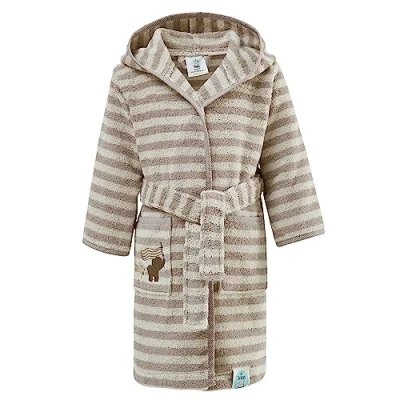 Abbildung von SEI Design Kinderbademantel Babybademantel Bademantel für Junge und Mädchen, Langform, 100% Bio Baumwolle, Kapuze, Gürtel, inkl. Geschenkverpackung