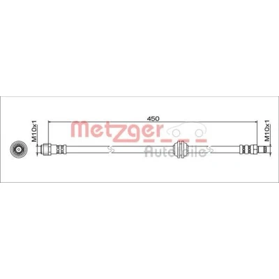 Abbildung von METZGER 4111775 Bremsschläuche Hinterachse links, rechts 450 MERCEDES BENZ: V Klasse, Vito Tourer