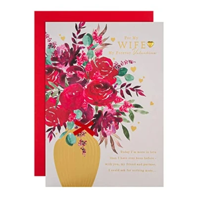 Abbildung von Hallmark Valentinstagskarte für die Frau klassisches Blumen Design