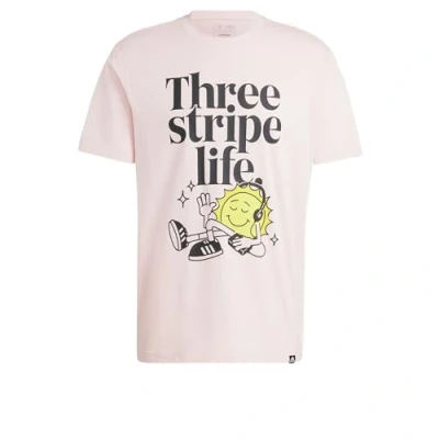 Abbildung von adidas Sportswear Positivity Graphic Tshirt print, Herren, Größe: Small, Sandy pink