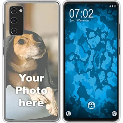 Abbildung von PhoneNatic Case kompatibel mit Galaxy S20 FE Personalisierte Handyhülle clear zum selbst gestalten eigenem Foto