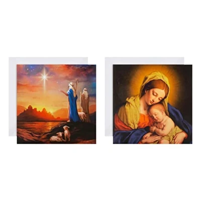 Abbildung von Hallmark Weihnachtskarten für Wohltätigkeitsorganisationen, traditionelles religiöses Design, 16 Stück