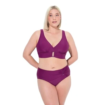 Abbildung von Ulla Popken Damen große Größen Übergrößen Plus Size Bikini, Zierschnallen, Softcups