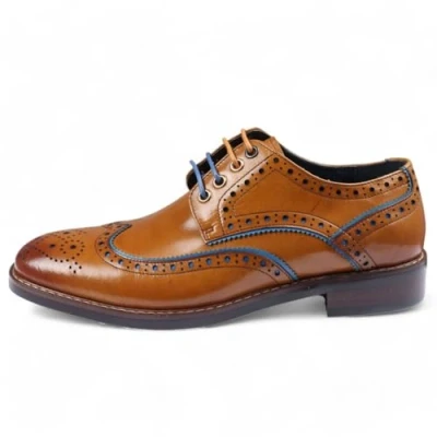 Abbildung von Infinity Leather Klassische Brogue Lederschuhe für Herren in Braun Simon