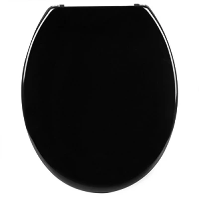 Abbildung von WOLTU WC Sitz mit Absenkautomatik,Toilettensitz Motiv, Toilettendeckel aus Duroplast, Stable Klodeckel Hochwertige Qualität Toilettenbrille,Antibakteriell Oval,Schwarz