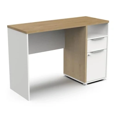 Abbildung von Demeyere Monaco Schreibtisch, Weiß und Eiche, 116 x 77 45 cm