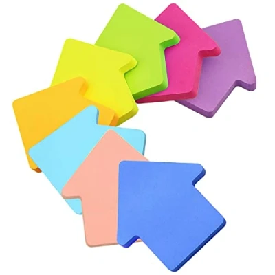 Abbildung von Bunte Sticky Notes, Selbstklebende Klebezettel 76 x mm Hausform Farbige Haftnotizen für Büro Zuhause Schule Sitzung 560 Blatt insgesamt (8 Farbe)
