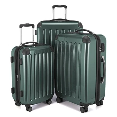 Abbildung von HAUPTSTADTKOFFER Alex 3er Kofferset, Trolley Set, Rollkoffer, Reisekoffer, (S, M &amp; L), Waldgrün