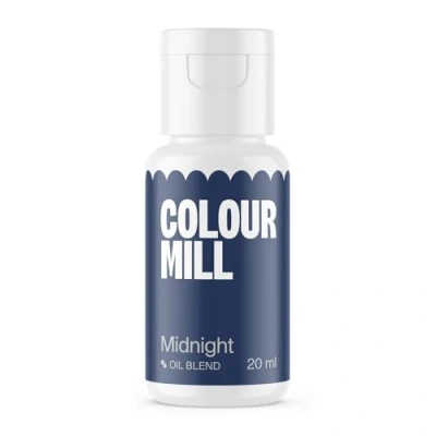 Abbildung von Colour Mill Oil Blend Midnight Blue Lebensmittelfarbe auf Ölbasis Lebensmittelfarben für Schokolade, Fondant, Cupcakes, Kuchen, Backen, Macaron Food Coloring Tortendeko 20ml
