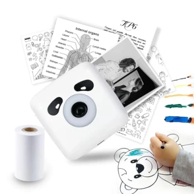 Abbildung von vretti 300DPI Mini Drucker, Mobiler Fotodrucker, Tragbarer Wireless Fotodrucker Thermodrucker für iPhone Working Listing, Notizen, Journal, Reisen