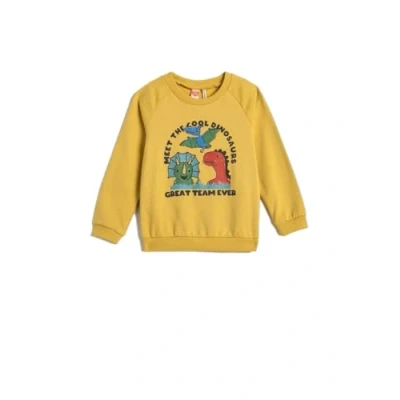Abbildung von Koton Babyboy Dinosaur Sweatshirt Brushed Interior Long Sleeve Crew Neck Cotton