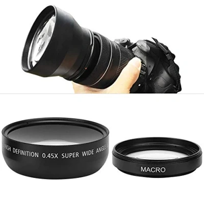 Abbildung von 49mm Kamera Weitwinkelobjektiv, 0,45X Weitwinkel Makroobjektiv Universal für Canon Nikon Sony Olympus