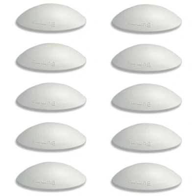 Abbildung von Bumms Türstopper für Boden und Wand Weiß selbstklebend ohne bohren [10 Stück] Ø 60 mm Wandpuffer Wandschutz aus Gummi Türpuffer Türanschlag, Türgriffschutz bei Wänden