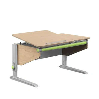 Abbildung von moll Winner Split Classic, höhenverstellbarer Kinderschreibtisch mit geteilter Tischplatte für Jungen und Mädchen, 6 Akzentfarben, Korpus Eiche, Holzwerkstoff, 121cm x 71cm