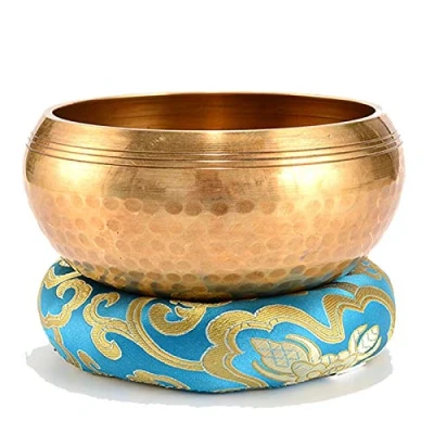 Abbildung von Tibetisches Klangschalen Set Aus Nepal Große Original Tibetische Klangschale Singing Bowl Zur Yoga Meditation, Entspannung Und Achtsamkeit Das Ideale Geschenkset,A2