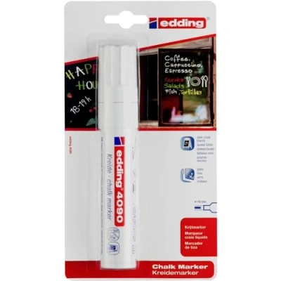 Abbildung von edding Kreidemarker 4090 weiß (1er Blister)