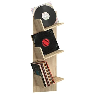 Abbildung von VCM Media Regal &quot;Holz Bücher Schallplatten LP Hänge Wandregal Sulda&quot;