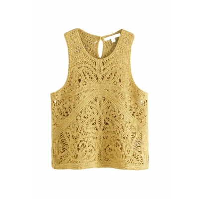Abbildung von Next Regular FIT CREW NECK Top, Damen, Größe: Small, Yellow ochre