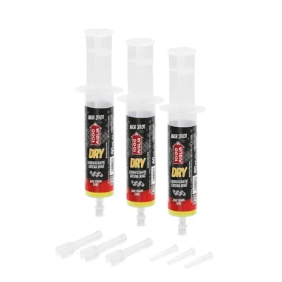 Abbildung von Errecom 1000 Miglia BKR 3101 DRY Fahrradkette Schmiermittel für trockene &amp; staubige Straßenbedingungen 180ml (3 x 60ml), Spritzen mit Drop Huggie System Applikatoren,fluoreszierende duftende Formel