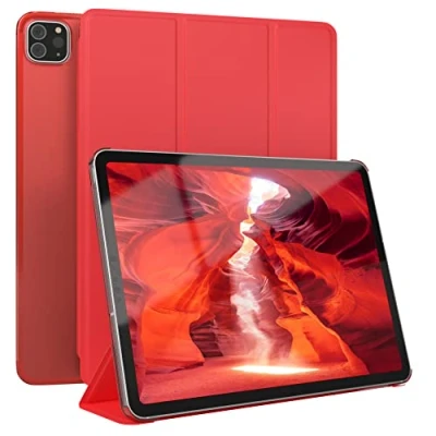 Abbildung von EAZY Case Schutzhülle mit Stifthalter für iPad Pro 11&quot; (2018/2020/2021/2022) Hülle Smart Cover Tablet Smartcase zum Aufstellen Klapphülle Standfunktion Sleep Wake Up Funktion Tasche Rot