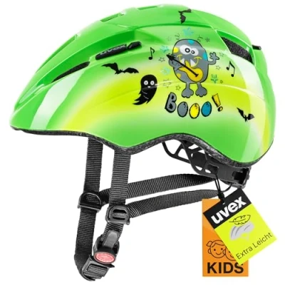 Abbildung von uvex kid 2 leichter Fahrradhelm für Kinder individuelle Größenanpassung erweiterbar mit LED Licht green 46 52 cm