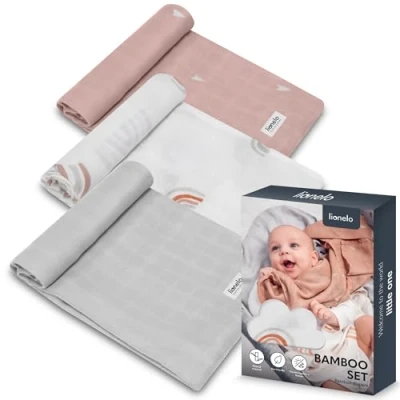 Abbildung von Krabbeldecke BAMBOO SET, lionelo, Set 3 Stück 100% Bambusbaumwolle