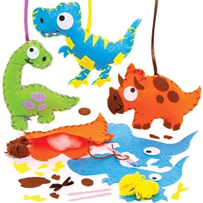 Abbildung von Baker Ross Nähsets Dinosaurier FE116, Dekoration 3er Pack, Nähset für Kinder, kreative Aktivitäten ideal Kunst und Bastelprojekte.