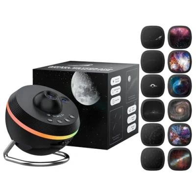 Abbildung von Ainael Sternenhimmel Projektor, Heim Planetarium Sternenprojektor Sternenlicht Nachtlicht Lampe mit Lichtstreifen, Meteor und Galaxy Projektor &amp; Filme Set für Kinder Zimmer Weihnacht Geschenk