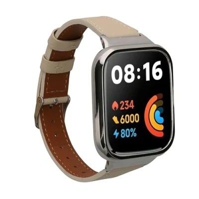 Abbildung von kwmobile Armband kompatibel mit Xiaomi Redmi Watch 3 Active/Redmi Lite Echtleder Fitnesstracker Sportarmband Band