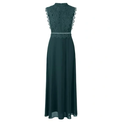 Abbildung von APART Abendkleid mit Spitze und transparentem Rückenteil, dunkelgrün, 36