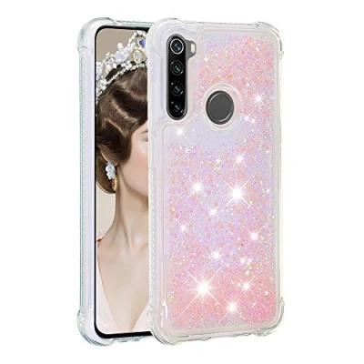 Abbildung von KBIKO zxl Kompatibel mit Xiaomi Redmi Note 8 Glitzer Hülle,Mädchen Glitzern Handyhülle,Paillette Flüssigkeit Clear Silikon Schutzhülle für 8.Silver Pink YBL