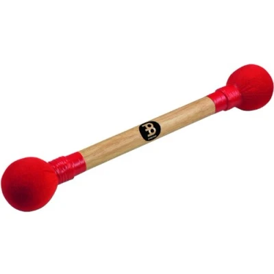 Abbildung von Meinl Percussion SB2 D Double Samba Beater, 40,64 cm (16 Zoll) Länge, mit Zwei 5,08 (2 roten Filzköpfen, natural/red