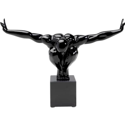 Abbildung von Kare Design Deko Objekt Athlet, Schwarz, Skulptur, Dekofigur, muskulöser handgefertigt, 29x43x15cm (H/B/T)