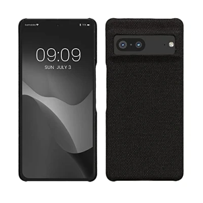 Abbildung von kwmobile Schutzhülle kompatibel mit Google Pixel 7 Hülle Stoff Cover Handyhülle Backcover in Dunkelgrau