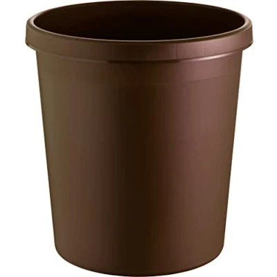 Abbildung von helit H6106175 Papierkorb „the german“ 30 Liter, braun, mit umlaufendem Griffrand, aus Kunststoff, 1 Stück