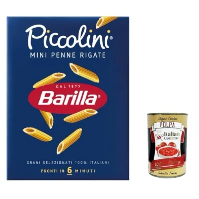 Abbildung von 20x Pasta Barilla Mini Penne rigate, 100% italienisch Nudeln 500 g pack + Italian Gourmet polpa 400g