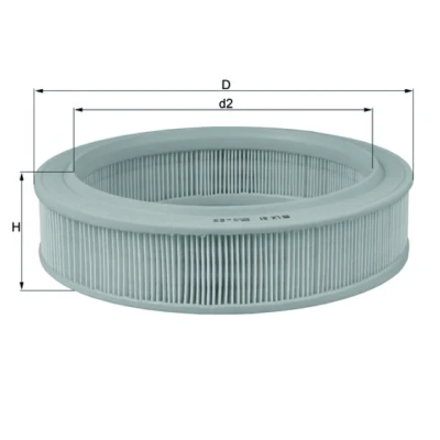 Abbildung von MAHLE ORIGINAL LX 81 Luftfilter 62,0 245,0 Filtereinsatz RENAULT: CLIO 1, 19 II Schrägheck, Super 5 SAAB: 96