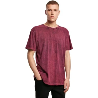 Abbildung von Build Your Brand Mens Acid Washed Tee T Shirt, Darkgrey White, 5XL