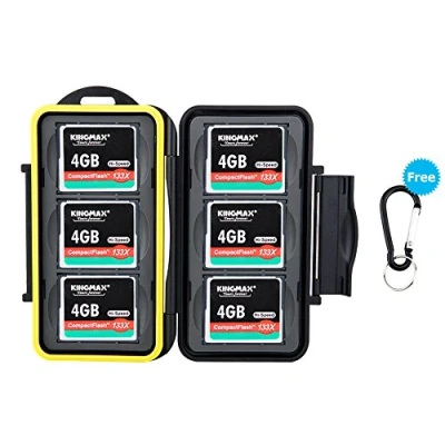 Abbildung von Speicherkarten Tasche Wasserdicht Schutzhülle für 6 CF Compact Flash Karten mit Karabiner von JJC