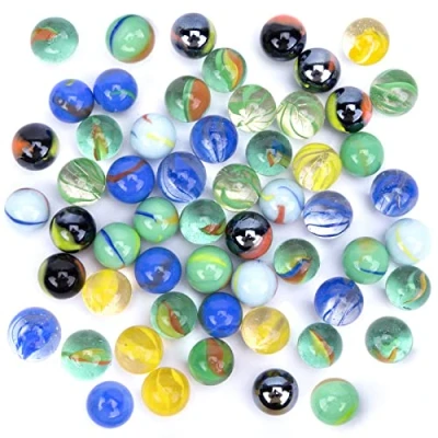 Abbildung von HAKACC 80 Stück Glasmurmeln, 15mm Bunte Murmeln mit Einzigartigen Mustern, Perfekt für Kinderspiele, Deko &amp; DIY Projekte, Mischfarben