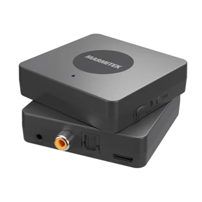 Abbildung von Marmitek Bluetooth Adapter TV BoomBoom 55 HD Optische Audio/Toslink Anschluss aptX Low Latency Adaptive Verbinde Fernseher mit 2 Kopfhörer ohne Verzögerung