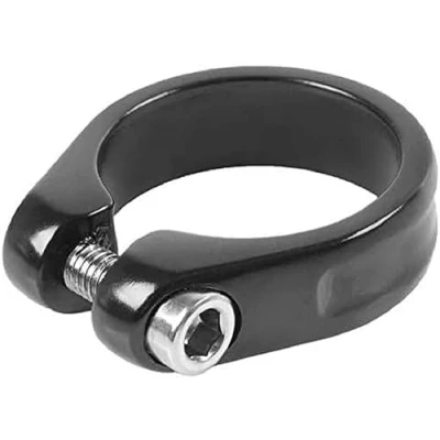 Abbildung von M Wave Clampy Sitzrohrklemme, Sattelklemme, Sattelstütze, Klemmring, Sattelstützenklemme, super leicht Alu, für Ø31.8mm, mit Innensechskant Schrauben, schwarz