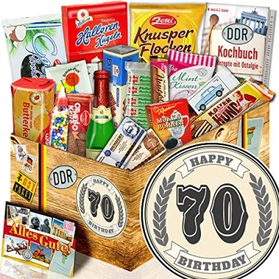 Abbildung von Geschenk 70. Geburtstag + Süßigkeiten DDR Geschenke Frauen lustig