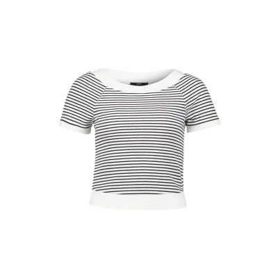 Abbildung von zero Streifen MIT Raglan ÄRMEL Tshirt print, Damen, Größe: 36, Creamdark blue