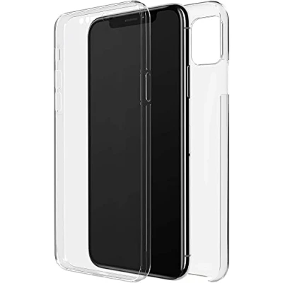 Abbildung von Black Rock Hülle 360 Grad Clear Case Passend für Apple iPhone 11 Pro Max Handyhülle Durchsichtig, Kabellos Laden, Kratzschutz, TPU (Transparent)