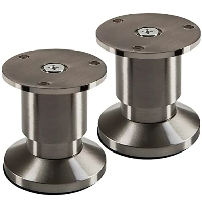 Abbildung von 2 Stück Möbelfüße TERRA Höhe 50 mm Edelstahloptik gebürstet Sofafüße höhenverstellbar bis max. 15 mm, belastbar 250 kg/je Fuß von SOTECH